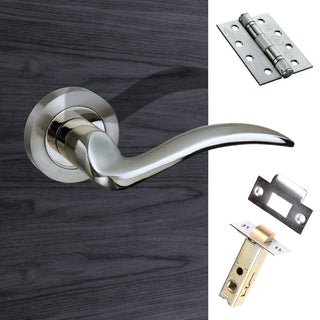 Image: Valencia Mediterranean Fire Lever On Rose - Satin Nickel Handle Pack