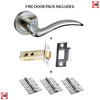 Valencia Mediterranean Fire Lever On Rose - Satin Nickel Handle Pack