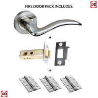 Valencia Mediterranean Fire Lever On Rose - Satin Nickel Handle Pack