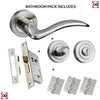 Valencia Mediterranean Bathroom Lever On Rose - Satin Nickel Handle Pack