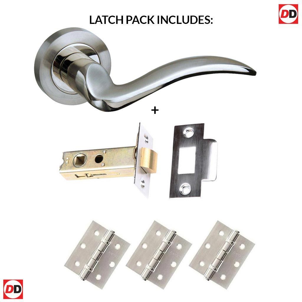 Valencia Mediterranean Lever On Rose - Satin Nickel Handle Pack