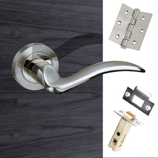 Image: Valencia Mediterranean Lever On Rose - Satin Nickel Handle Pack