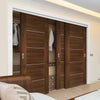 Three Sliding Maximal Wardrobe Doors & Frame Kit - Valencia Prefinished Walnut Door