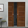 Valencia Walnut Double Evokit Pocket Doors - Prefinished