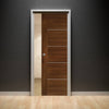 Valencia Walnut Evokit Pocket Fire Door - 1/2 Hour Fire Rated - Prefinished