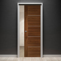 Valencia Walnut Single Evokit Pocket Door - Prefinished