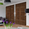 Pass-Easi Four Sliding Doors and Frame Kit - Valencia Prefinished Walnut Door