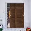 Two Sliding Maximal Wardrobe Doors & Frame Kit - Valencia Prefinished Walnut Door