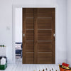 Pass-Easi Two Sliding Doors and Frame Kit - Valencia Prefinished Walnut Door