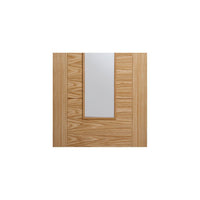 Vancouver Long Light Oak Fire Door - Clear Glass - 1/2 Hour Fire Rated - Prefinished