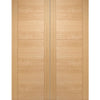 Vancouver Oak 5 Panel Flush Door Pair - Prefinished
