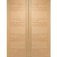 Vancouver Oak 5 Panel Flush Door Pair - Prefinished