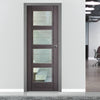 Contemporary grey glazed interior door
