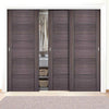 Bespoke Vancouver Ash Grey Door - 3 Door Wardrobe and Frame Kit - Prefinished