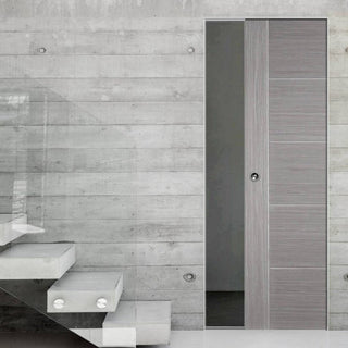 Image: Light Grey Vancouver Absolute Evokit Single Pocket Doors - Prefinished