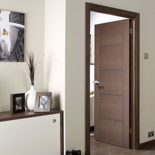 Image: Vancouver Chocolate Grey Fire Door - 1/2 Hour Fire Rated - Prefinished