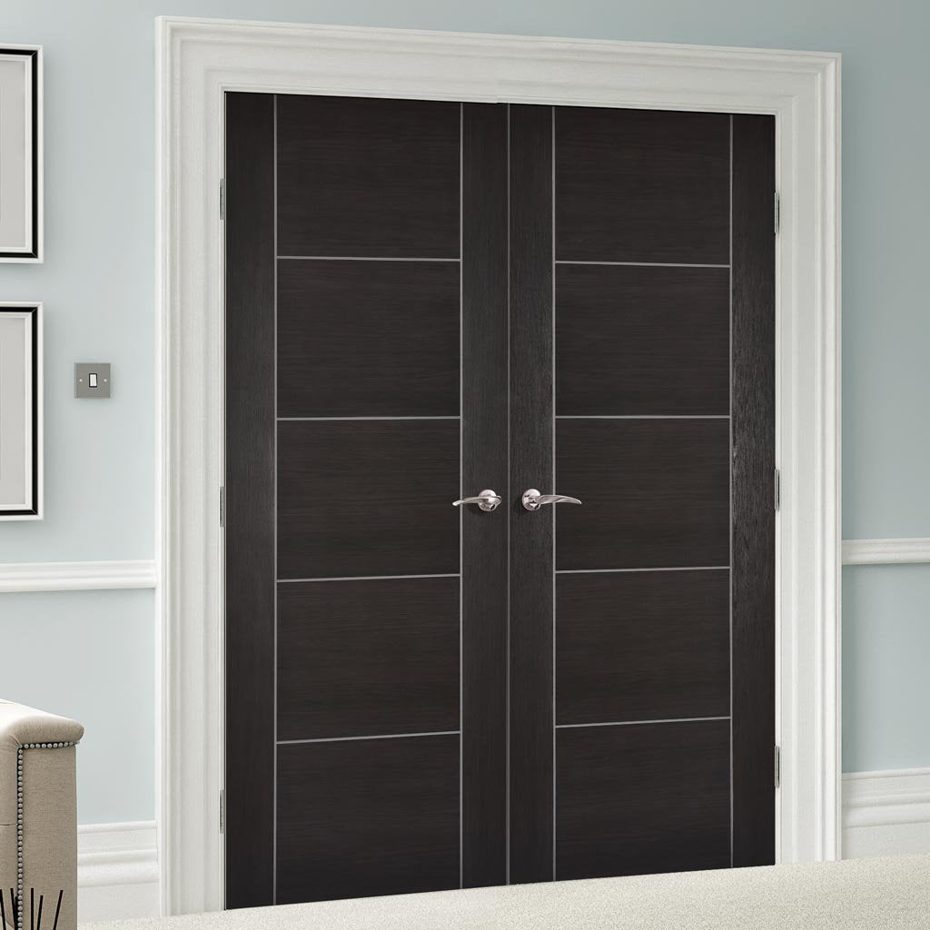 LPD Joinery Laminate Vancouver Dark Grey Fire Door Pair - 1/2 Hour Fire Rated - Prefinished