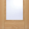 LPD Joinery Bespoke Fire Door, Vancouver Oak 1L - 1/2 Hour Fire Rated - Clear Glass - Prefinished