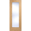 LPD Joinery Bespoke Fire Door Pair, Vancouver Oak 1L Pair - 1/2 Hour Fire Rated - Clear Glass - Prefinished