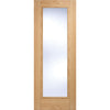 LPD Joinery Bespoke Fire Door, Vancouver Oak 1L - 1/2 Hour Fire Rated - Clear Glass - Prefinished