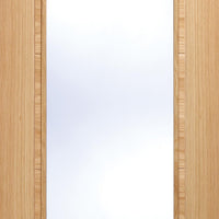 LPD Joinery Bespoke Fire Door, Vancouver Oak 1L - 1/2 Hour Fire Rated - Clear Glass - Prefinished