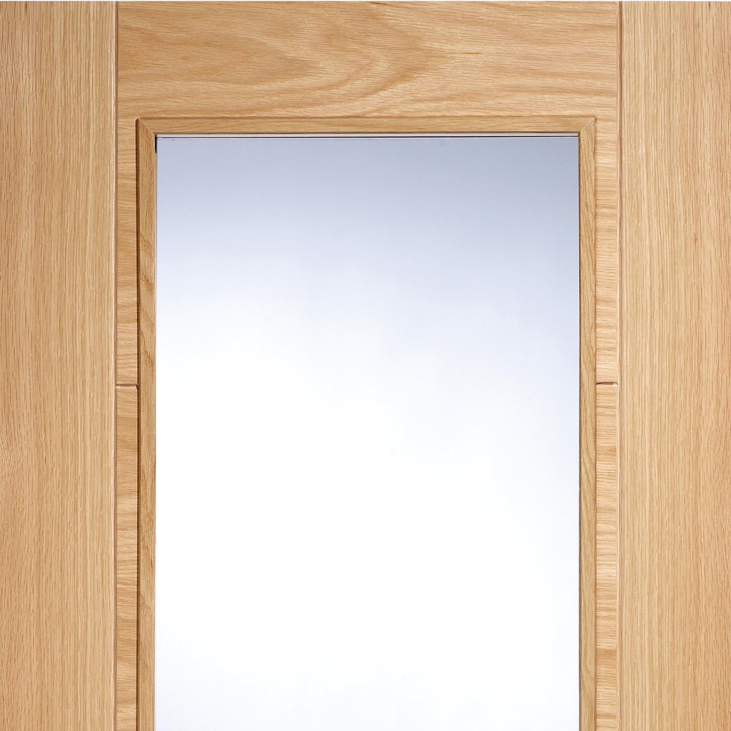 Bespoke Vancouver Oak 1L Door Pair - Clear Glass - Prefinished