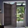 Two Folding Doors & Frame Kit - Vancouver Flush Ash Grey 2+0 - Prefinished