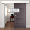 Single Sliding Door & Wall Track - Vancouver Flush Ash Grey Door - Prefinished