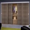 Bespoke Vancouver Chocolate Grey Door - 4 Door Wardrobe and Frame Kit - Prefinished