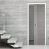 Bespoke Light Grey Vancouver Single Pocket Door - Prefinished