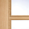 Vancouver Oak 4 Pane Fire Door - Clear Glass - 1/2 Hour Fire Rated - Prefinished