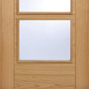 Vancouver Oak 4 Pane Fire Door - Clear Glass - 1/2 Hour Fire Rated - Prefinished