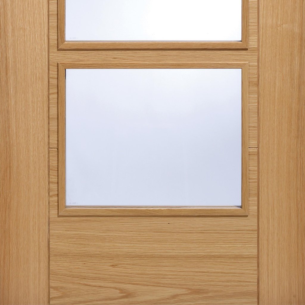 Bespoke Vancouver Oak 4L Door - Clear Glass - Prefinished