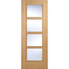 LPD Joinery Bespoke Fire Door Pair, Vancouver Oak 4L Pair - 1/2 Hour Fire Rated - Clear Glass - Prefinished