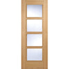 Six Folding Doors & Frame Kit - Vancouver 4 Pane Oak 3+3 - Clear Glass - Prefinished