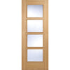 ThruEasi Room Divider - Vancouver 4 Pane Oak Clear Glass Prefinished Double Doors with Double Sides