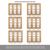 Room Divider - Vancouver 4 Pane Oak Clear Glass Prefinished Double Doors with Single Side