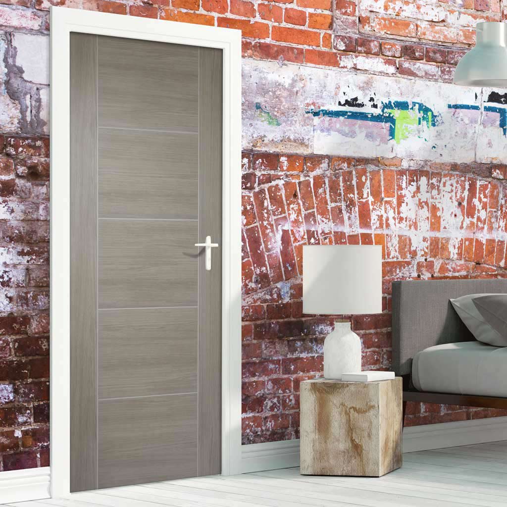 Laminate Vancouver Light Grey Fire Door - 1/2 Hour Fire Rated - Prefinished