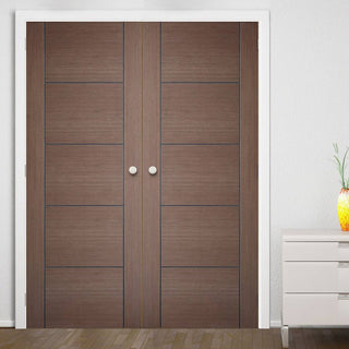 Image: Bespoke Vancouver Chocolate Grey Door Pair - Prefinished