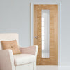 Vancouver Long Light Oak Fire Door - Clear Glass - 1/2 Hour Fire Rated - Prefinished