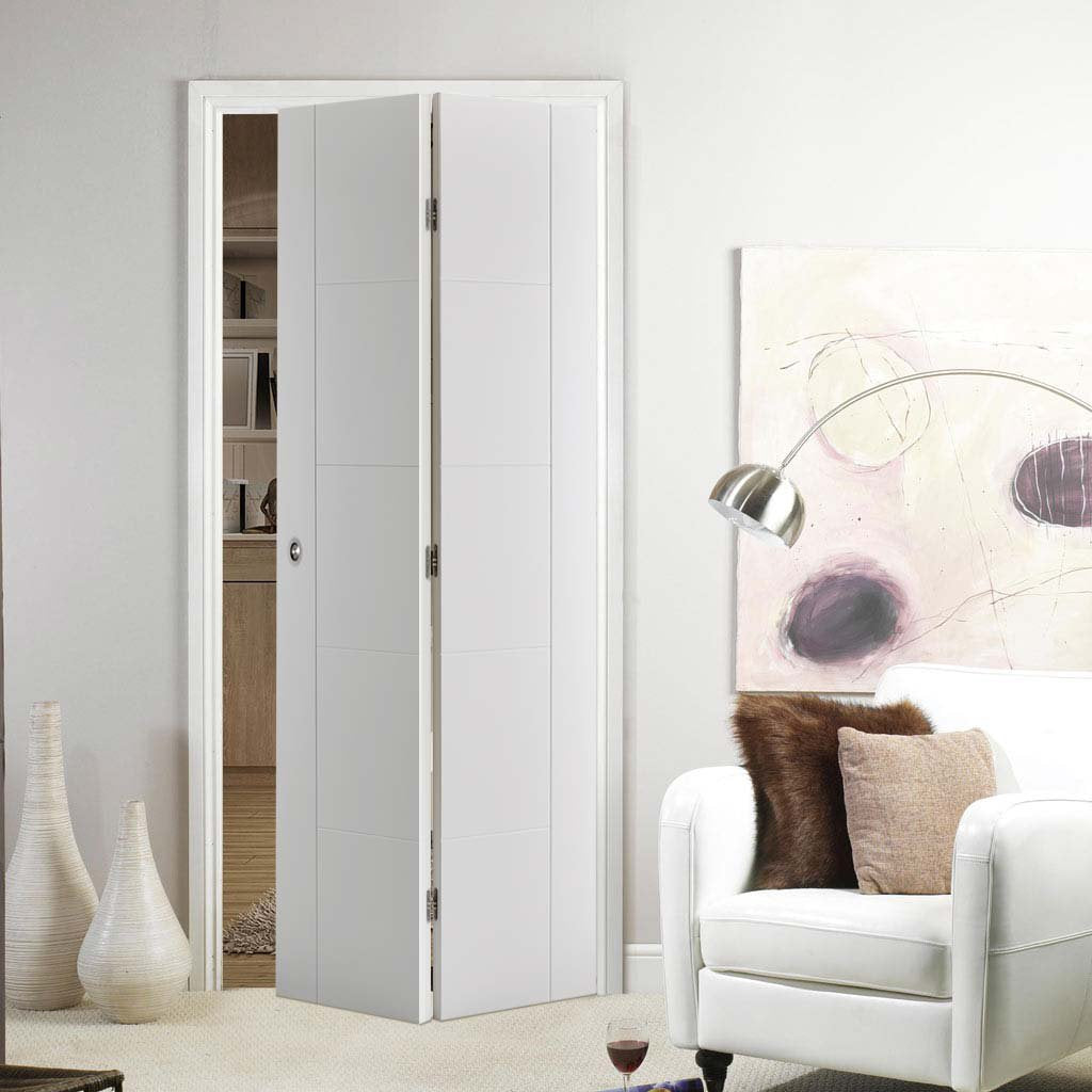 Vancouver Flush Bifold Internal Door - White Primed