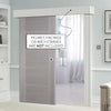 Single Sliding Door & Wall Track - Vancouver Light Grey Door - Prefinished