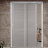 Two Sliding Doors and Frame Kit - Vancouver Light Grey Door - Prefinished