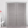 LPD Joinery Bespoke Fire Door Pair, Light Grey Vancouver Pair - 1/2 Hour Fire Rated - Prefinished
