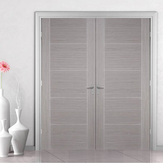 Image: LPD Joinery Bespoke Fire Door Pair, Light Grey Vancouver Pair - 1/2 Hour Fire Rated - Prefinished