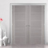 LPD Joinery Bespoke Fire Door Pair, Light Grey Vancouver Pair - 1/2 Hour Fire Rated - Prefinished