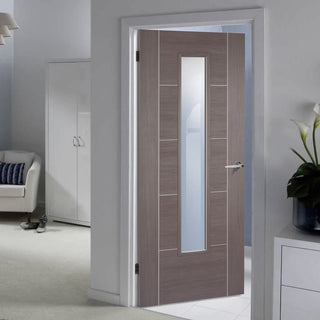 Image: Contemporary grey glazed interior door