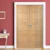 Bespoke Vancouver Oak 5P Style Flush Door Pair - Prefinished