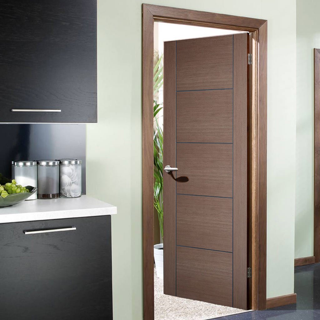 LPD Joinery Bespoke Fire Door, Vancouver Chocolate Grey - 1/2 Hour Fire Rated - Prefinished