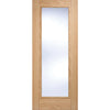 ThruEasi Oak Room Divider - Vancouver 1 Pane Clear Glass Prefinished Door Pair with Full Glass Sides